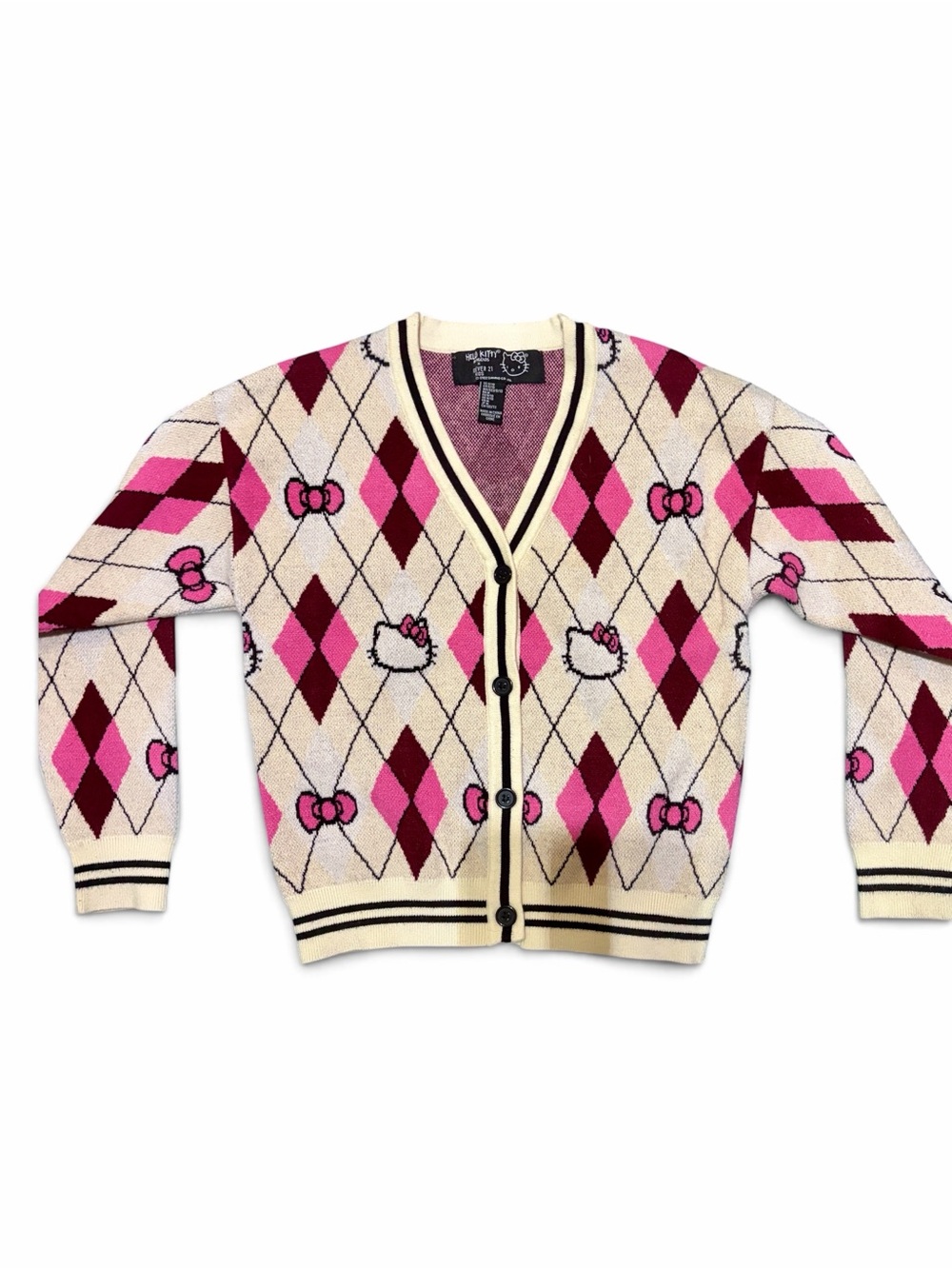 NWOT Children’s Hello Kitty & Friends x Forever 21 - Argyle Cardigan